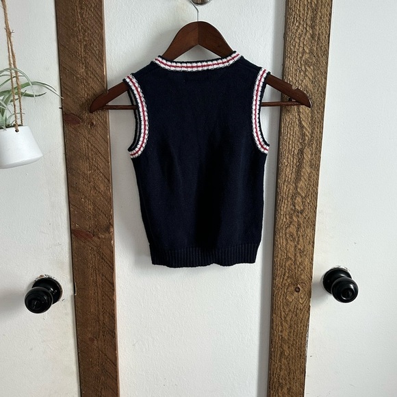 Vintage Great Guy 4T Boy Nautical Navy Blue Red White Anchor Sweater Vest - Picture 3 of 9